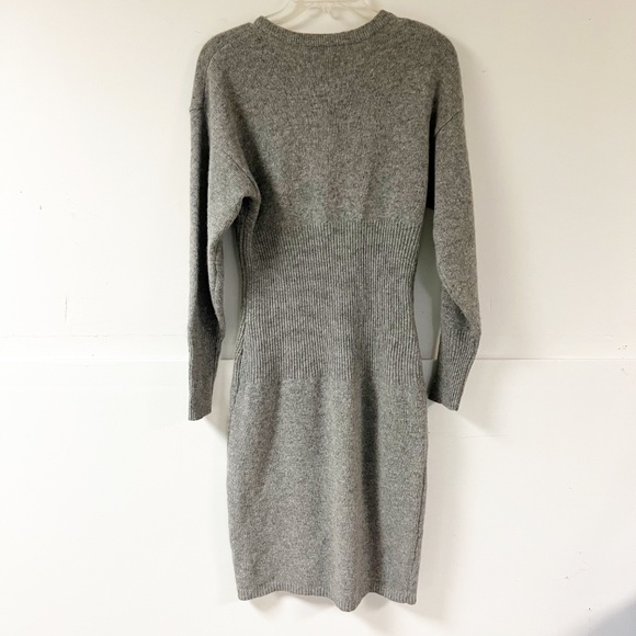 Rickie Freeman Vintage Long Sleeve wool Sweater mini Dress Gray Sz 4 holiday - Picture 8 of 9
